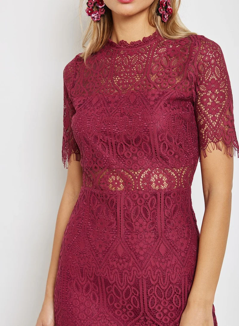 Just Me Lace Midi Dress