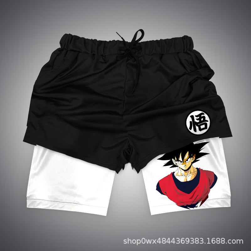 Huo Ying Series Shorts 3D Digital Printing Dragon Ball Double Layer Beach Pants E-Commerce Supply - Image 1