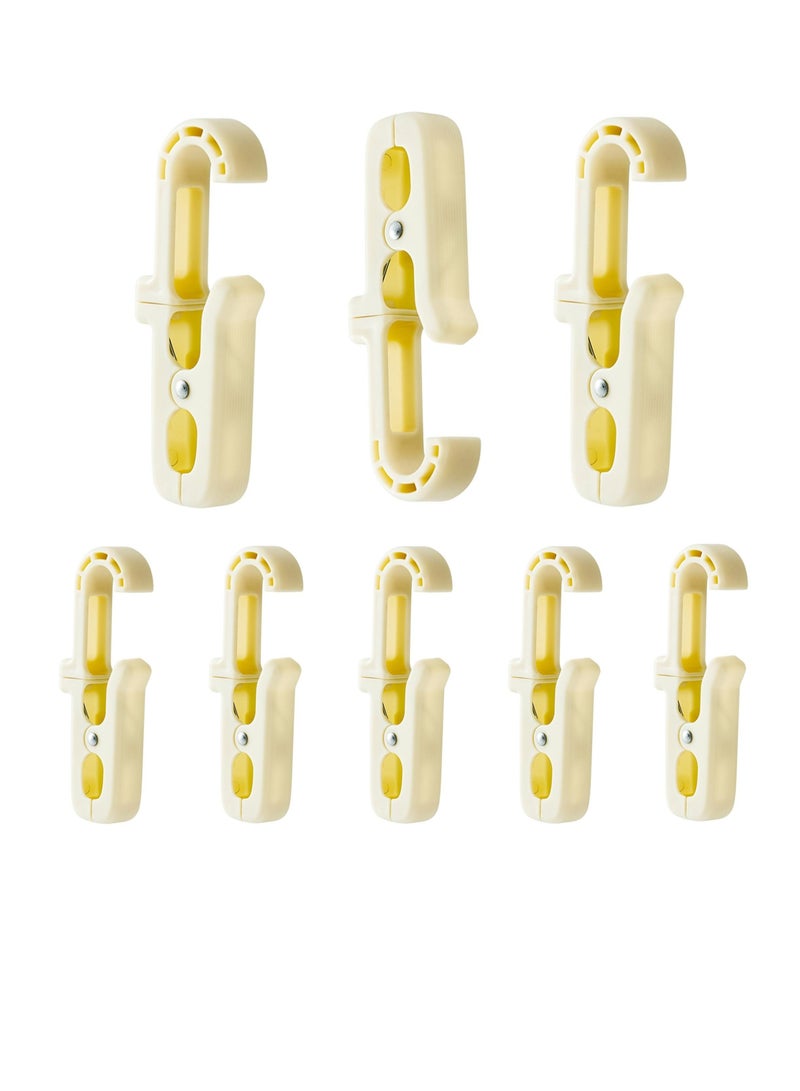 Excefore Large Laundry Hooks with Rotating Clips, 8 Pcs Plastic Large Laundry Hooks, Curtain Hooks with Clips, Portable Clothes Sock Pins, Hanger Closet Organizer Clamps for Home Kitchen Travel Outdoor - Image 1