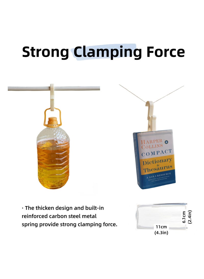 Excefore Large Laundry Hooks with Rotating Clips, 8 Pcs Plastic Large Laundry Hooks, Curtain Hooks with Clips, Portable Clothes Sock Pins, Hanger Closet Organizer Clamps for Home Kitchen Travel Outdoor - Image 5