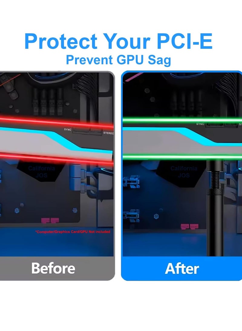 Graphics Card GPU Bracket Holder, Adjustable Height Support Jack Stand Design, Stronger Magnet Along With Silicone Pad, Anodized Aluminum, Telescopic Screw Design - Image 5