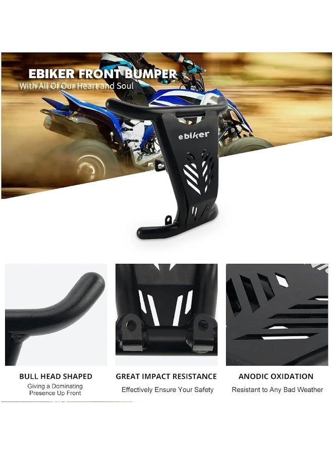 Ebiker Black Bull-Shaped Head ATV Bumper Guard for Yamaha Raptor - Image 4