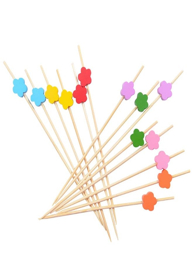 GSHLLO 100 Pcs Wooden Cocktail Sticks Flower Fruit Toothpicks Decorative Sandwich Appetizer Picks Party Favor Food Picks Pink - Image 5