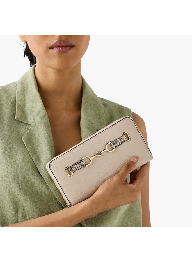 Celeste Women Metal Accent Wallet with Zip Closure  - Image 2