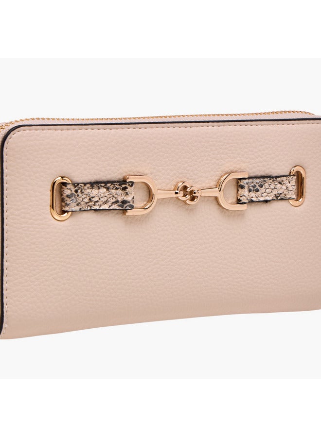 Celeste Women Metal Accent Wallet with Zip Closure  - Image 3