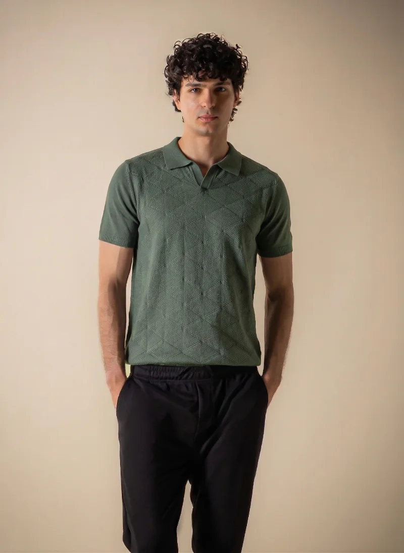 شايبس TEXTURED KNIT SLIM POLO SHIRT