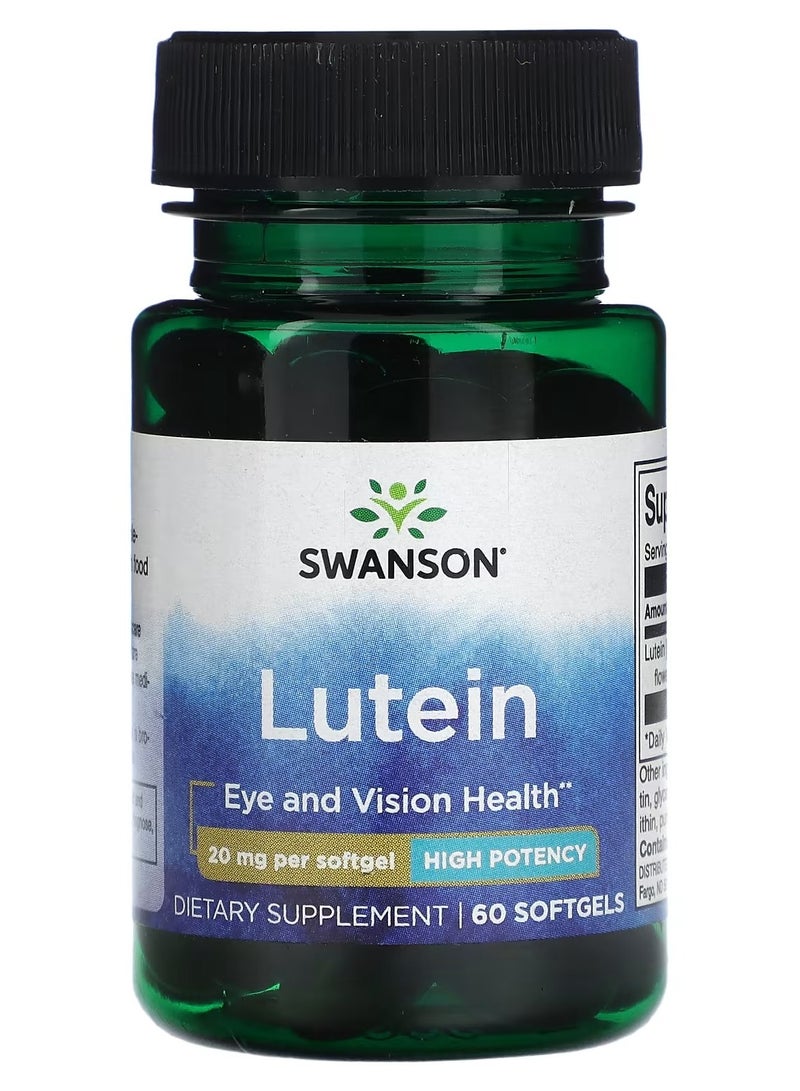 Swanson, Lutein, High Potency, 20 mg, 60 Softgels