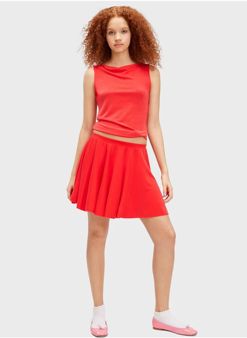 MONKI Tiered High Waist Skirt