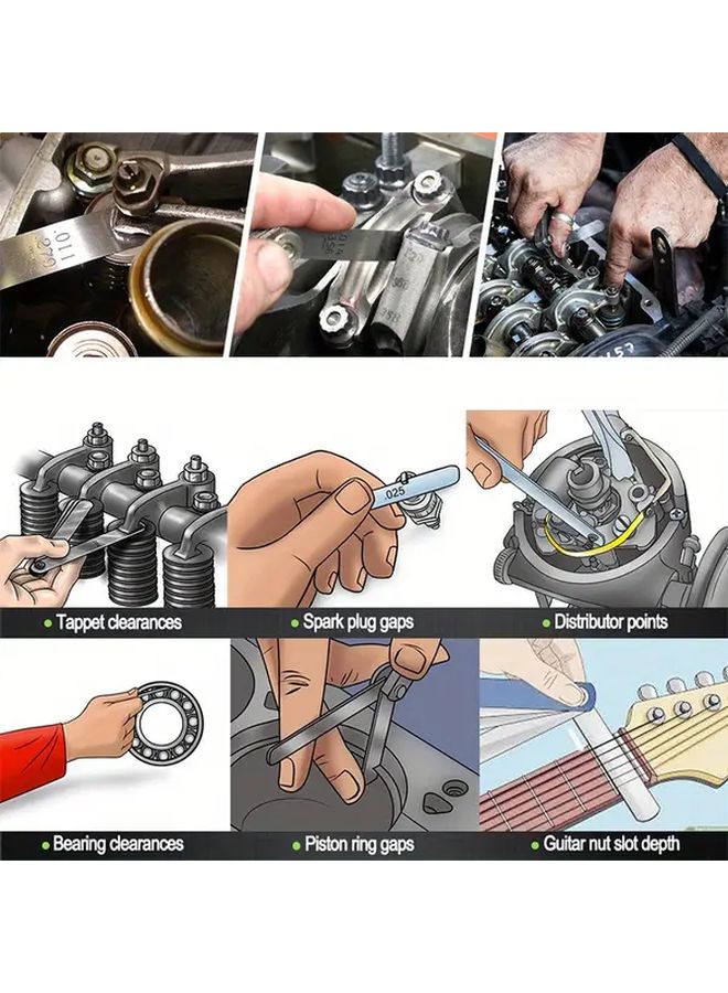 مجموعة قياس الفجوات من الفولاذ المقاوم للصدأ بمقياس مزدوج متري وإمبراطوري مع مسطرة ارتفاع أوتار الجيتار - Image 3