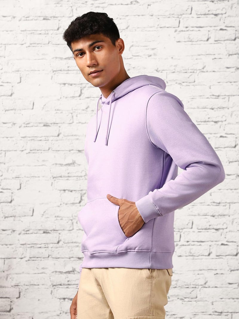NOBERO Elegant Unisex Digital Lavender Cotton Solid Plain Hoody Sports Winter Gym Workout Running Travel Trekking Hooded Sweatshirts and Hoodies for Unisex Cotton Winter Casual Wear Without Zipper-3XL - Image 3
