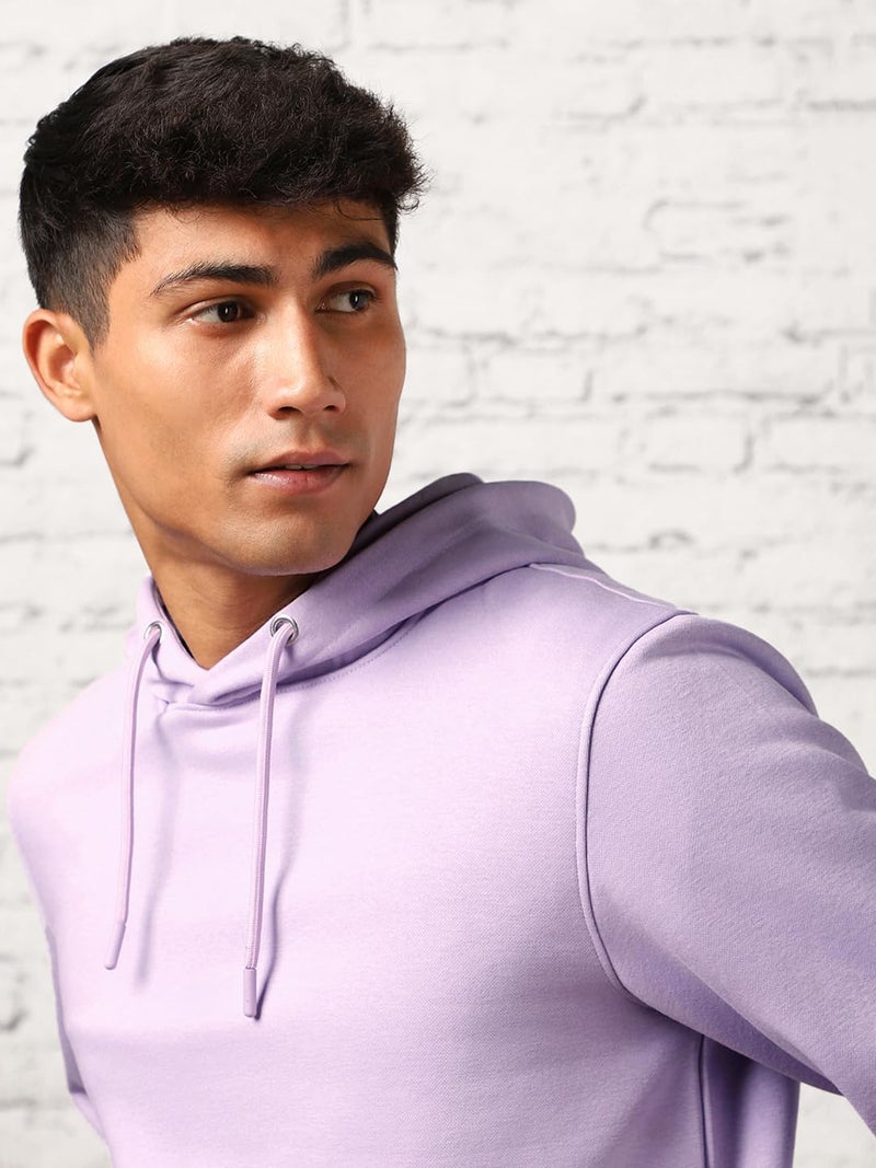 NOBERO Elegant Unisex Digital Lavender Cotton Solid Plain Hoody Sports Winter Gym Workout Running Travel Trekking Hooded Sweatshirts and Hoodies for Unisex Cotton Winter Casual Wear Without Zipper-3XL - Image 5