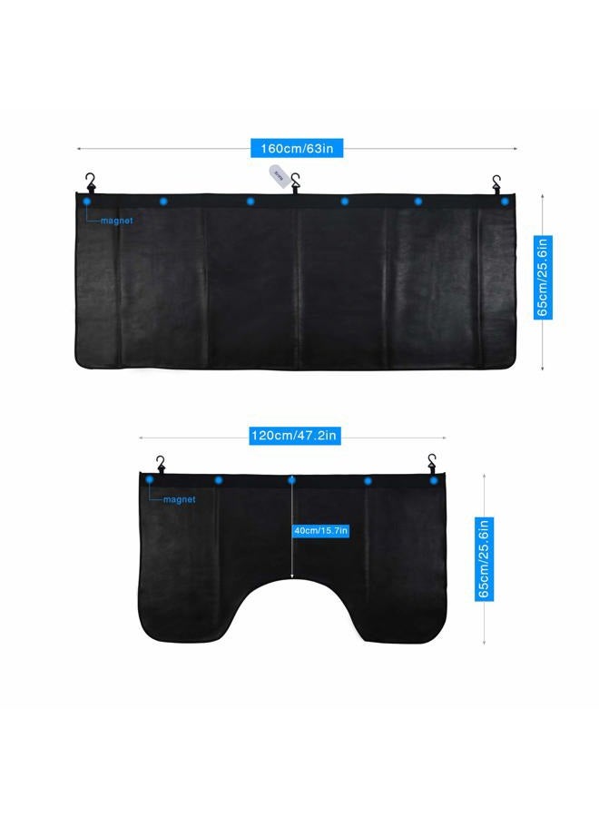 Rupse 3 Pcs Fender Protectors for Mechanics,Microfiber Leather Car Fender Cover Mats Pads,Mechanic Magnetic Fender Protector Mat with Hooks - Image 3
