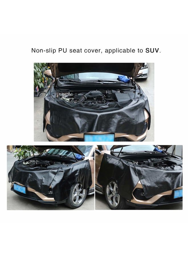 Rupse 3 Pcs Fender Protectors for Mechanics,Microfiber Leather Car Fender Cover Mats Pads,Mechanic Magnetic Fender Protector Mat with Hooks - Image 2