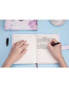 KASTWAVE Leather Diary with Lock, Secret Lock Journal with Exquisite Pattern Design  - Image 3