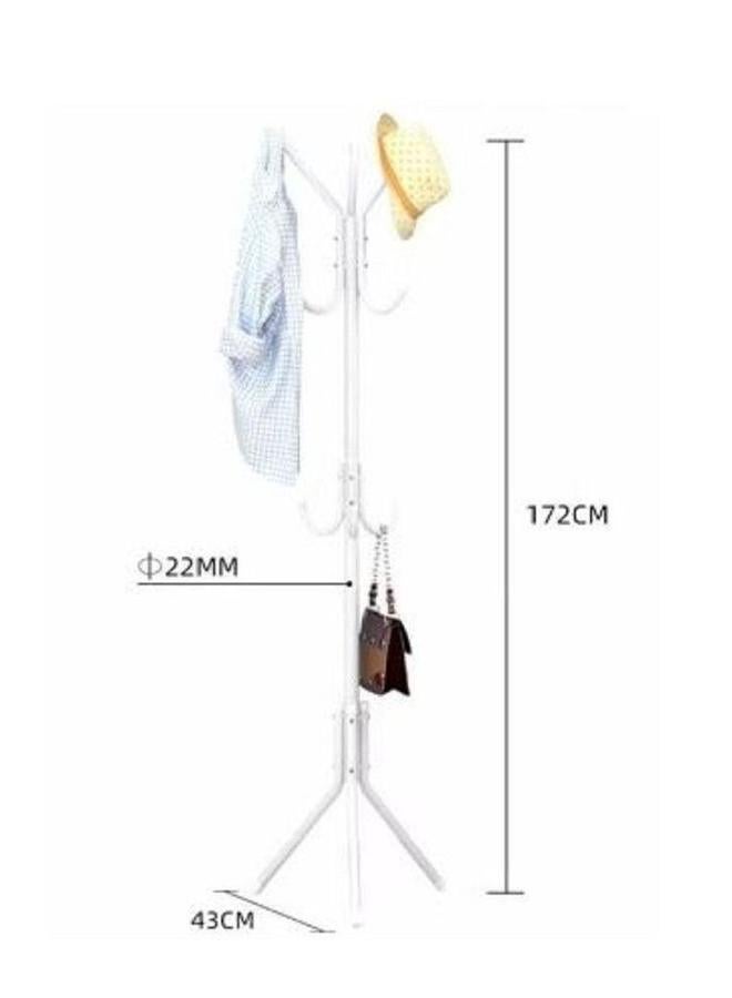 HOMESTAR Multi-Functional Metal Clothes and Coat Rack White - Image 3