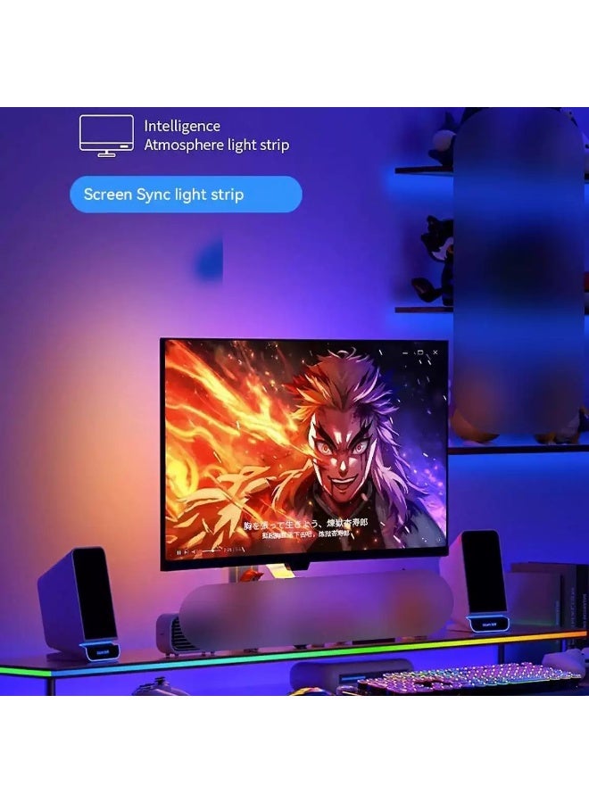 Monitor LED Backlight for 27 Inch Screen – Screen Sync RGB Light Strips 45cm + 25cm + 25cm – USB Powered, Works with PC & Mac - Image 5