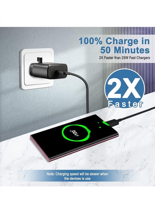 Fast Charger Set 45W USB C Adapter Block With Adapter Cable 1M for Galaxy S25U, S24U, S23U, S22, Z Fold 6/5, A06 LTE/A55 LTE, USB C Charger for iPad Pro/Air, Xiaomi, Oneplus, etc  - Image 4