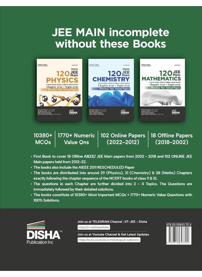 DISHA PUBLICATION 120 JEE Main Mathematics Online (2022 - 2012  - Image 5