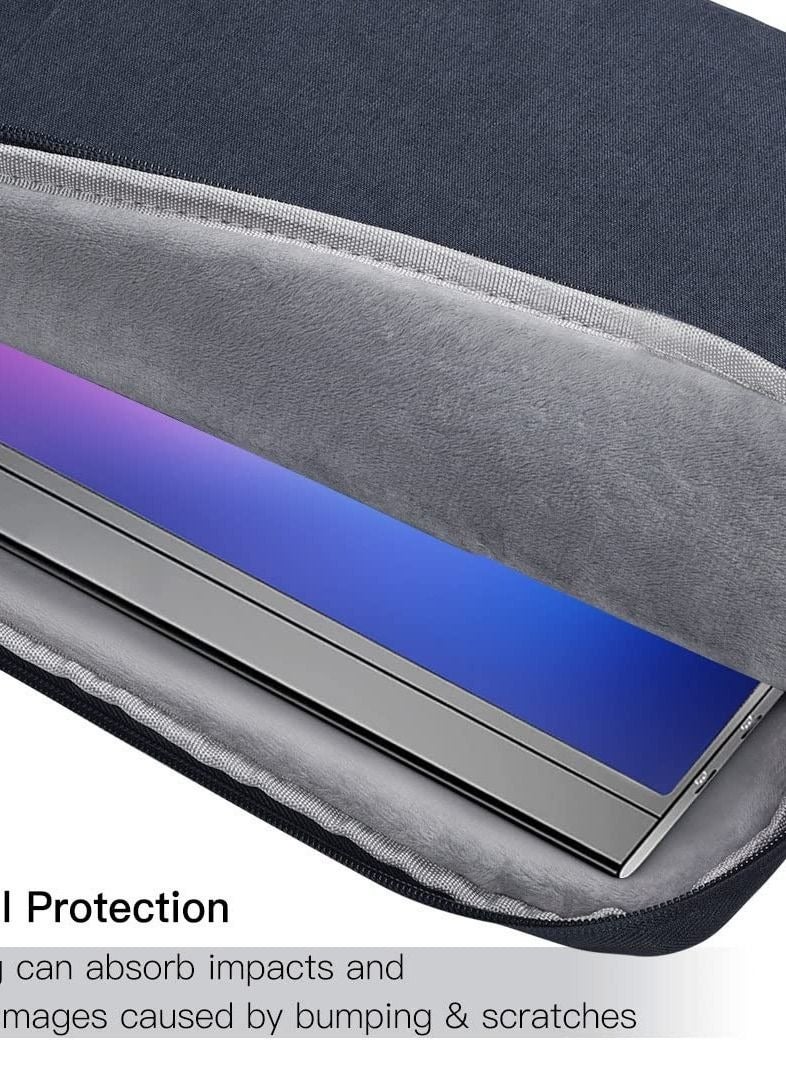Captaintech Portable Monitor Carrying Sleeve, Navy Blue, Fits 15.6-Inch Portable Monitors (MNN, Newsoul, KYY, InnoView, Arzopa, QQH, ViewSonic, ZSCMALLS, Cocopar, Lepow) - Image 3