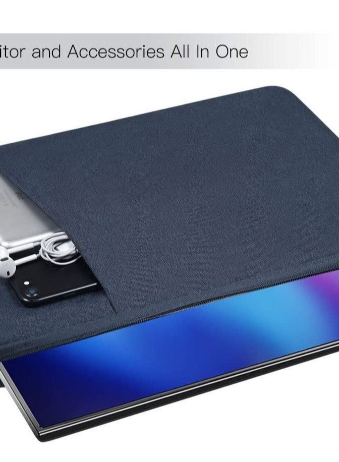 Captaintech Portable Monitor Carrying Sleeve, Navy Blue, Fits 15.6-Inch Portable Monitors (MNN, Newsoul, KYY, InnoView, Arzopa, QQH, ViewSonic, ZSCMALLS, Cocopar, Lepow) - Image 2