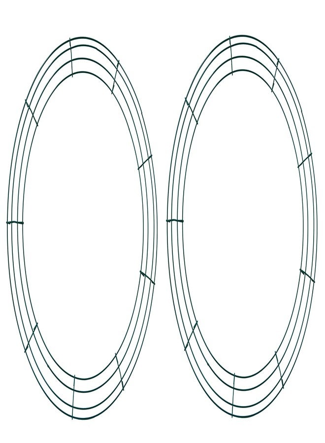 YYCRAFT 18 Inch Metal Floral Wreath Frame, Green（18",2 Pack） - Image 1