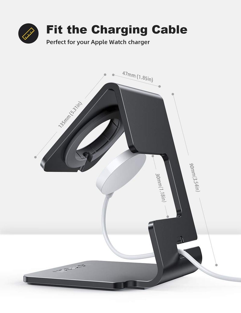 Lamicall Watch Stand for Apple Watch Magnetic Fast Charger - Desk Charging Stand Holder Dock for Apple iWatch Series SE3 SE2 Ultra 3, Series 11 10 9 8 7 6 5(49mm 46mm 45mm 44mm 42mm 41mm 40mm 38mm) - Image 5