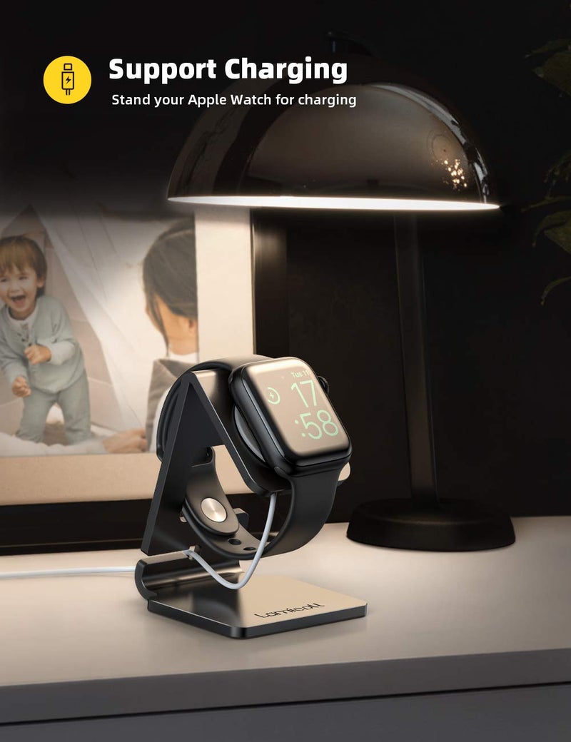 Lamicall Watch Stand for Apple Watch Magnetic Fast Charger - Desk Charging Stand Holder Dock for Apple iWatch Series SE3 SE2 Ultra 3, Series 11 10 9 8 7 6 5(49mm 46mm 45mm 44mm 42mm 41mm 40mm 38mm) - Image 2