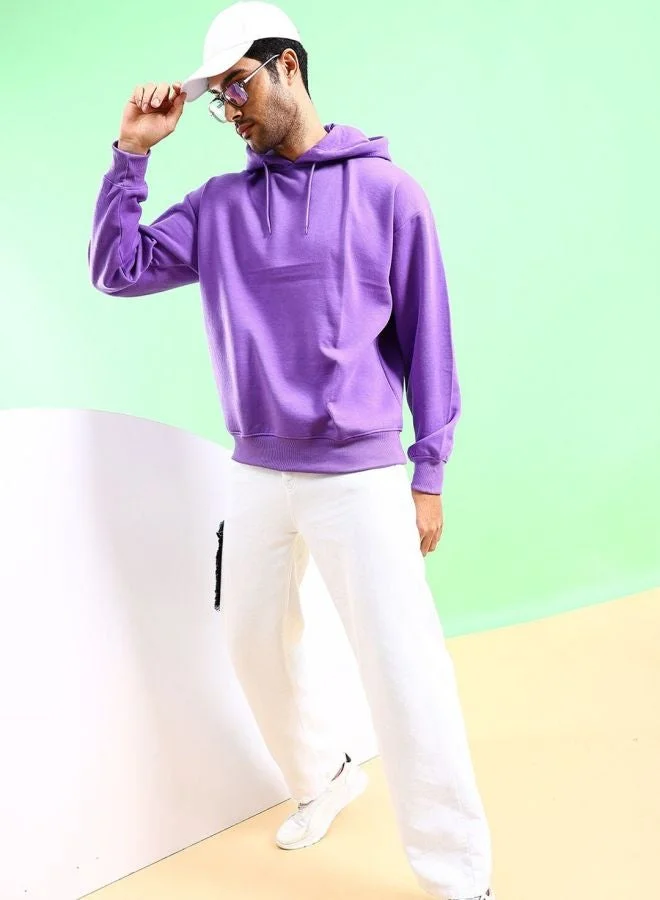 The Indian Garage Co  The Indian Garage Co Men Regular Fit Solid Hooded Full Sleeves Sweatshirt  | Best Price UAE