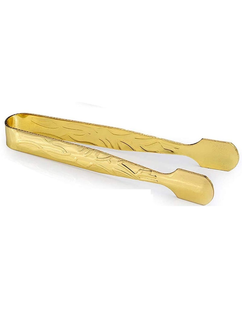 SAQOWARE Premium Bakhoor Charcoal Tong Gold Plated | Charcoal Tong for Incence Burner | Madkhan Charcoal Tong | Mabkhara Charcoal Tong | Oud Burner Steel Tong- Small  - Image 1