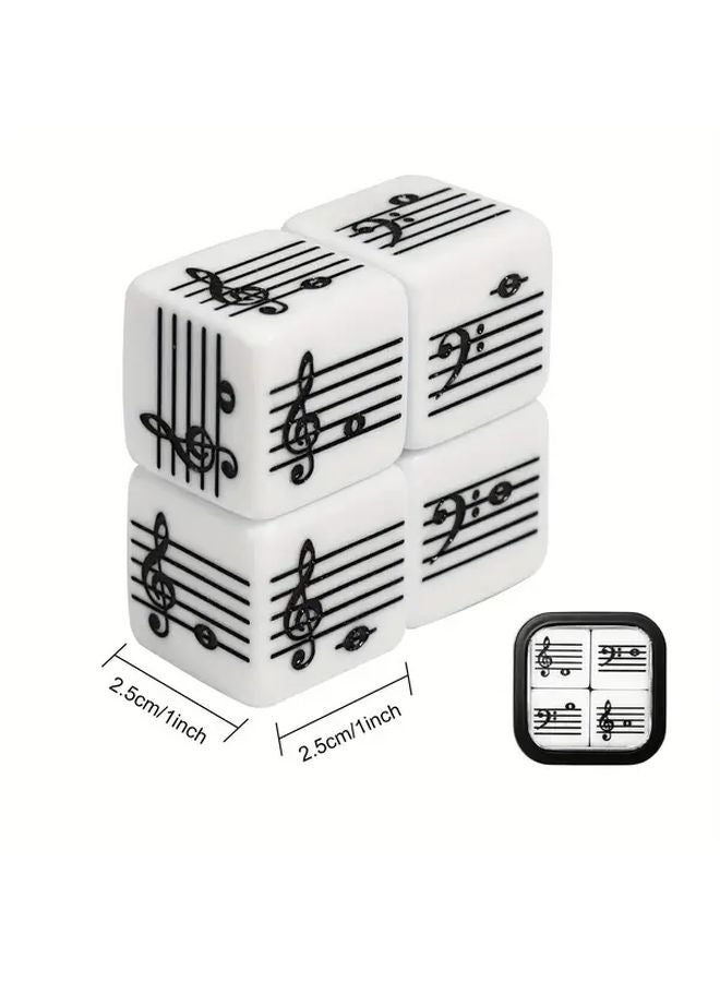 4 قطع نرد موسيقية مع صندوق تخزين لعبة لوحية تعليمية للمعلمين المبتدئين - Image 5