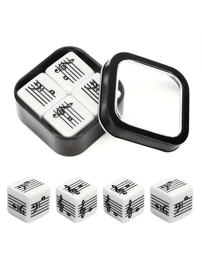 4 قطع نرد موسيقية مع صندوق تخزين لعبة لوحية تعليمية للمعلمين المبتدئين - Image 2