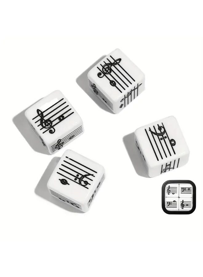 4 قطع نرد موسيقية مع صندوق تخزين لعبة لوحية تعليمية للمعلمين المبتدئين - Image 3