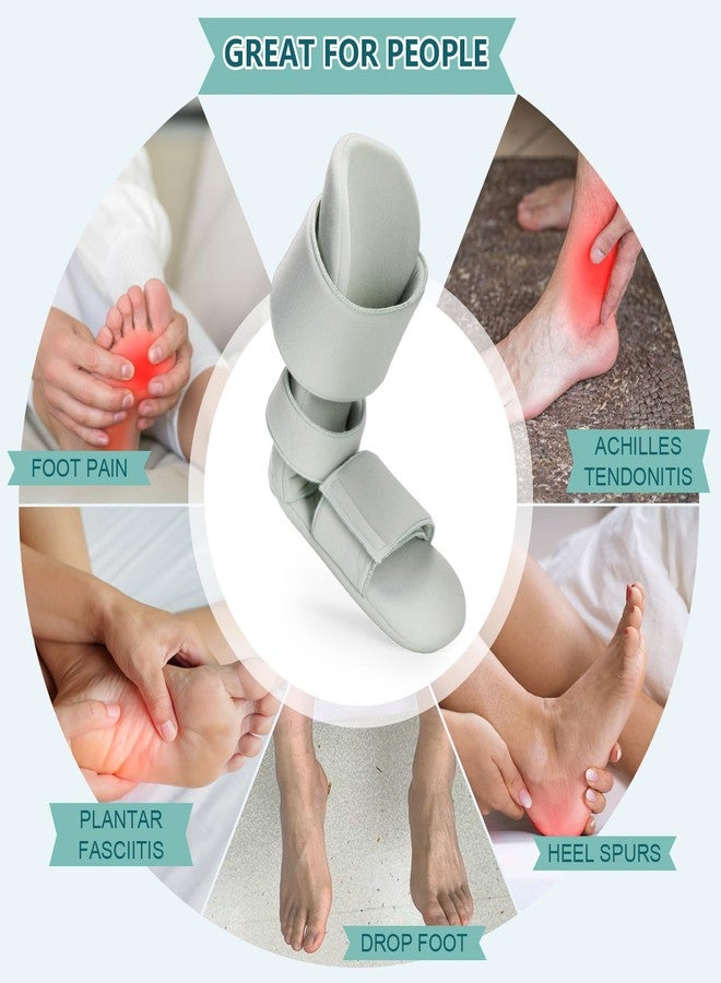 Estinko Plantar Fasciitis Night Splint - Adjustable Night Splint for Plantar Fasciitis Women & Men, Relieve Heel Pain, Achilles Tendonitis, Drop Foot Support Gray Medium - Image 2