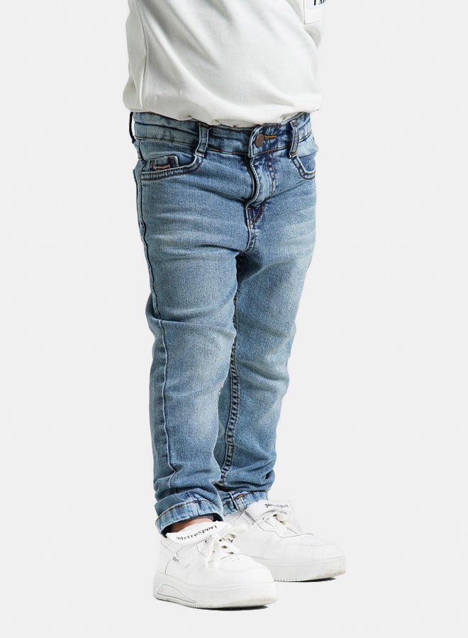 ريمينت بنطال جينز ضيق بليكرا للولاد ازرق فاتح - Image 1