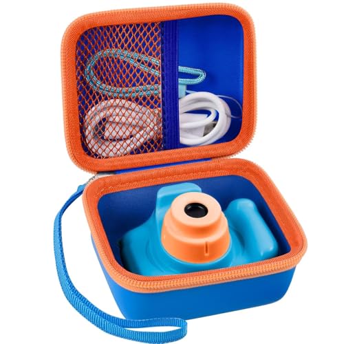 ANKHOH Kids Camera Case for Seckton for Desuccus for PROGRACE for GKTZ for Dylanto for Rindol for One'sMore for HANGRUI Digital Camera Storage Box Holder for Cable Accessory-Bag Only(Deep Blue) - Image 1