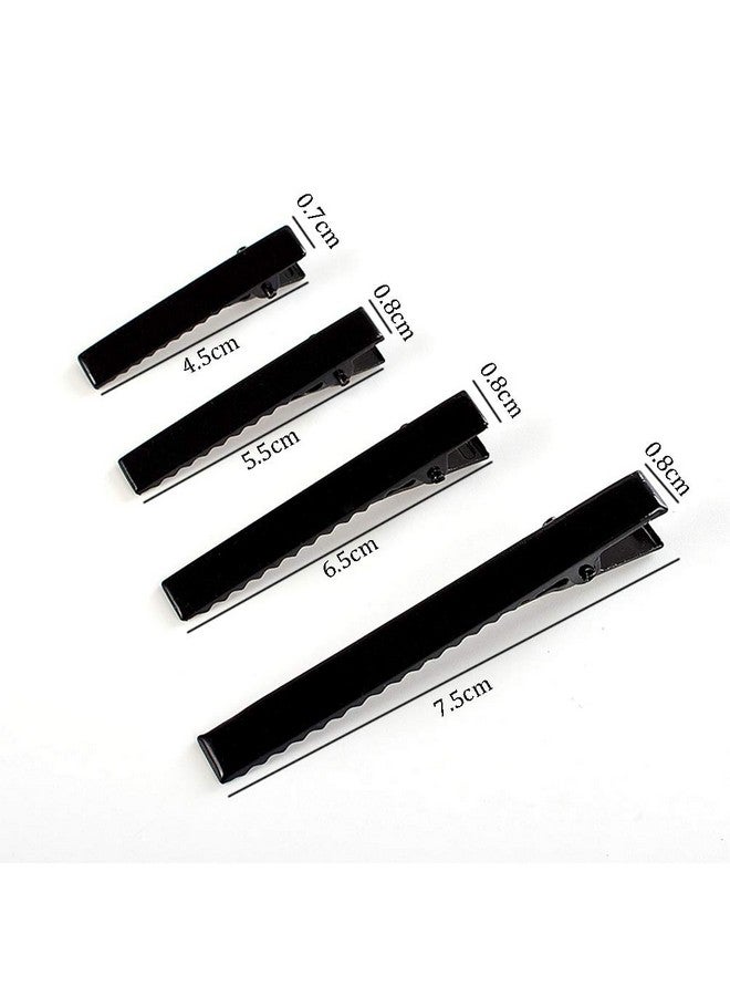 Teensery 50 Pcs Black Alligator Hair Clip Single Prong Flat Top Metal Duck Bill Clip Hair Hairbow Accessories For Diy Craft (4.5Cm) - Image 3