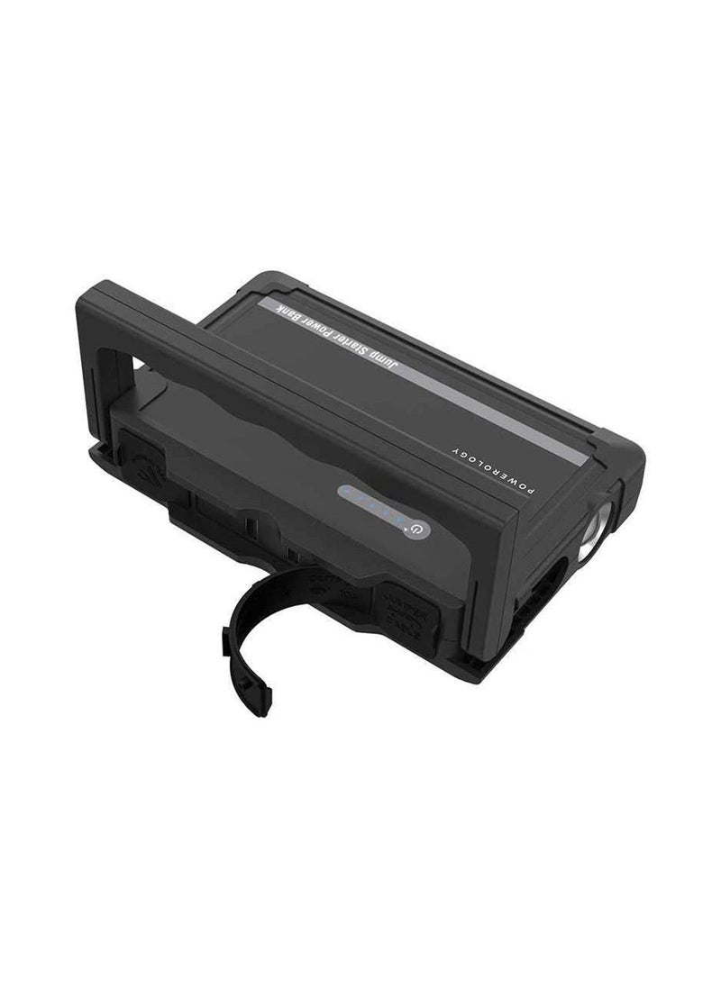 Powerology - 25000mAh Multi-Port Jump Start Power Bank 1000A, Dual USB Output Mobile Charging and 12V Output For Appliances, LED Flashlight, 1000A Max Current, 7L Petrol Engine & 6L Diesel Engine - Black - Image 1