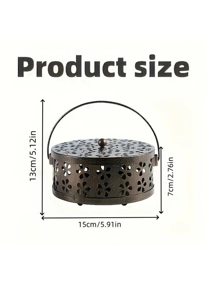 Vintage Metal Mosquito Coil Holder Portable Black For Indoor Outdoor Use - Image 4