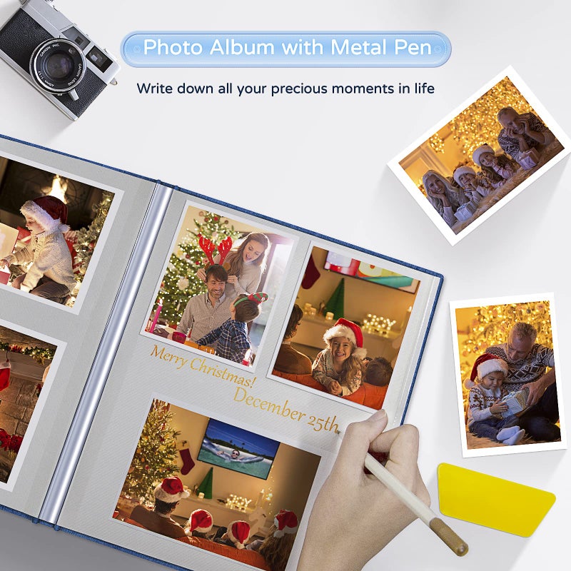 Popotop Large Photo Album Self Adhesive 4x6 5x7 8x10 Scrapbook Album DIY Picture Book Gifts for Mom Family Baby and Wedding with Metal Pen and Plastic Board - Image 5