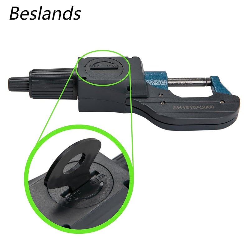 Beslands Digital Electronic Display Micrometer 0-1" / 0-25mm Gauge 0.00005" / 0.001mm Thickness Measuring Tools for Mechanics Inch/Metric Calipers, Machinist Micrometer, Protective Case with Battery - Image 5
