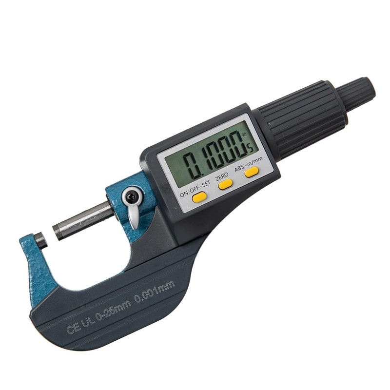 Beslands Digital Electronic Display Micrometer 0-1" / 0-25mm Gauge 0.00005" / 0.001mm Thickness Measuring Tools for Mechanics Inch/Metric Calipers, Machinist Micrometer, Protective Case with Battery - Image 1
