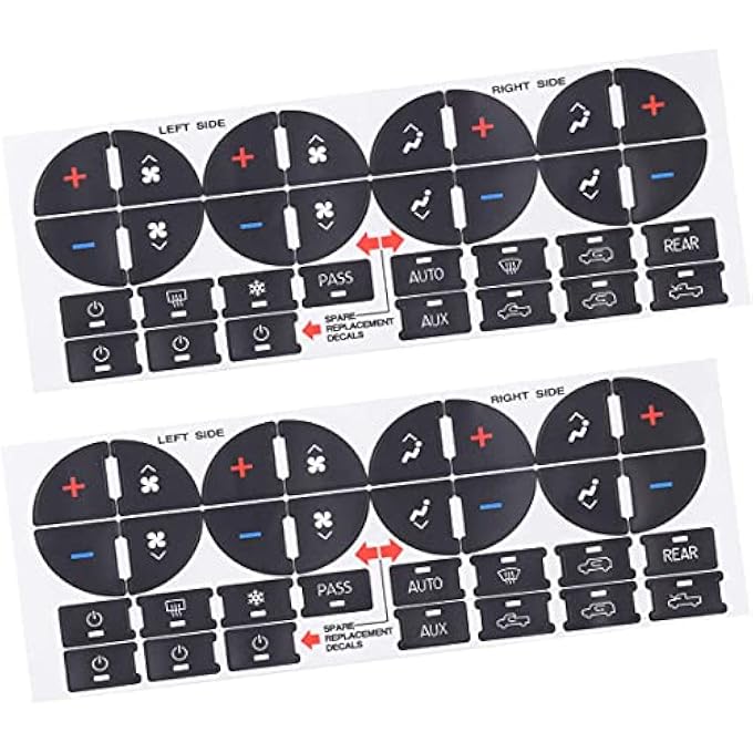 Mactoom Ac Dash Button Stickers Repair Kit For 20072015 Gm Gmc Chevy Tahoe Chevrolet 20092012 Buick Vehicle2Pcs - Image 2