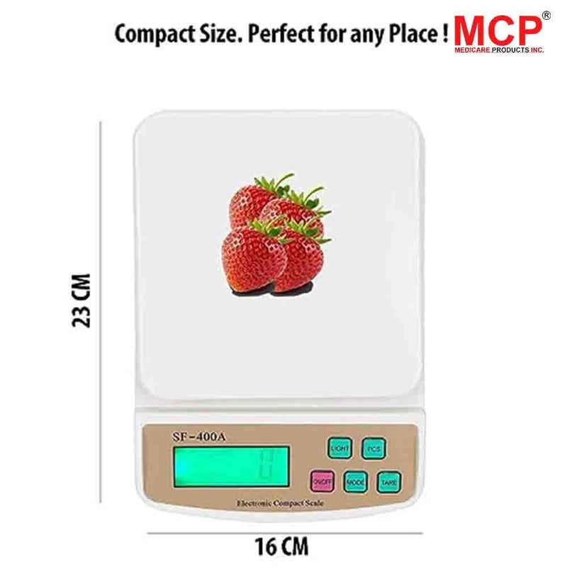 MCP Digital Kitchen Scale Precision With MultiFunction Tare Function Capacity 1gm 10 KG For Home Kitchen Shop White - Image 4