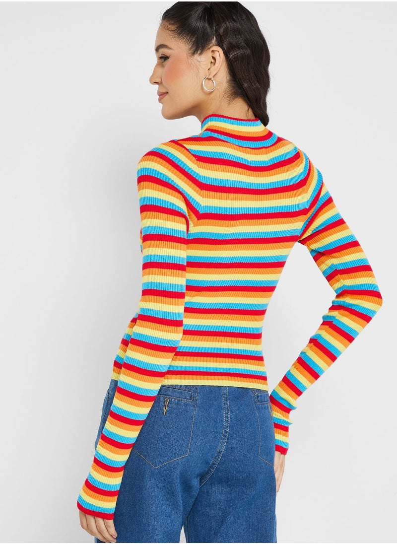 Ginger - Stripe Cropped Sweater - Image 1