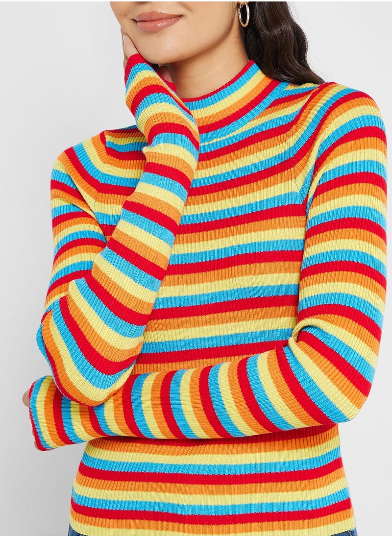 Ginger - Stripe Cropped Sweater - Image 1