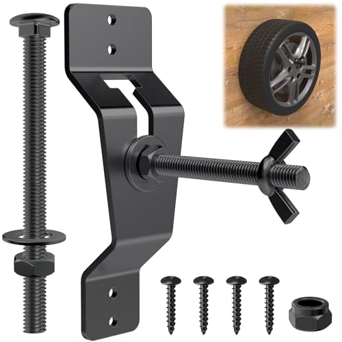 appacare Wall Mount Spare Tire Carrier for Trailer,Spare Tire Carrier Bracket for Enclosed Trailer,Wheel Bracket Trailer Spare Tire Mount,Fits Most Tire(Black) - Image 1