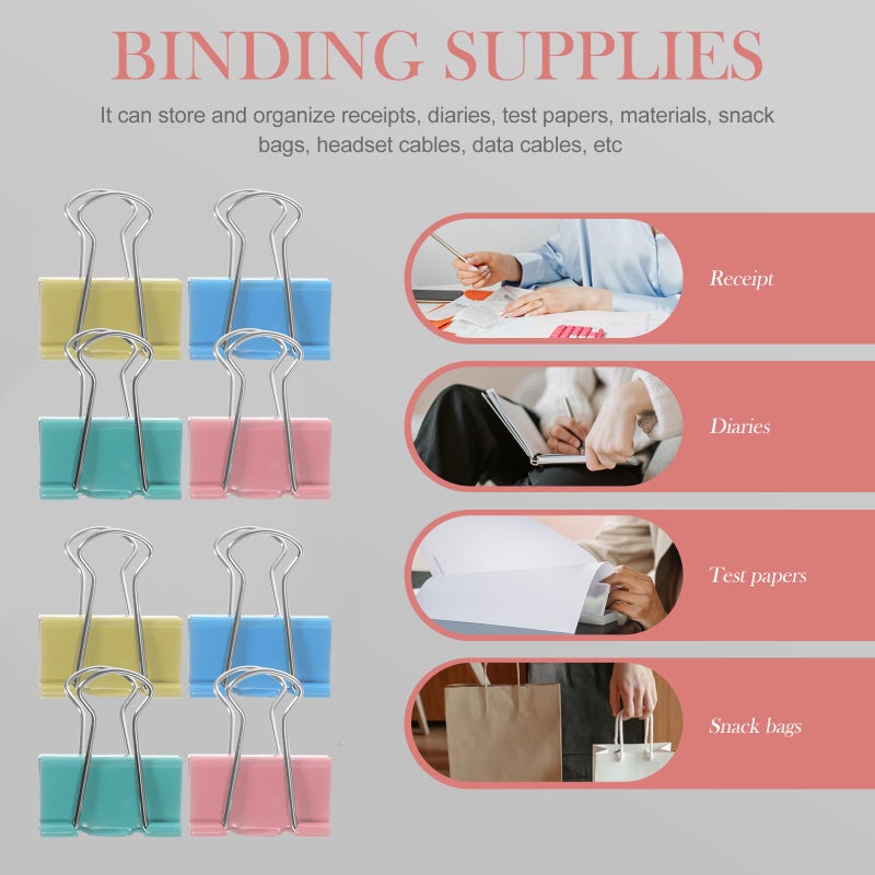 48Pcs 25mm Colored Metal Mini Binder Clips For Office School Home Document Paper File Organizing - Image 5