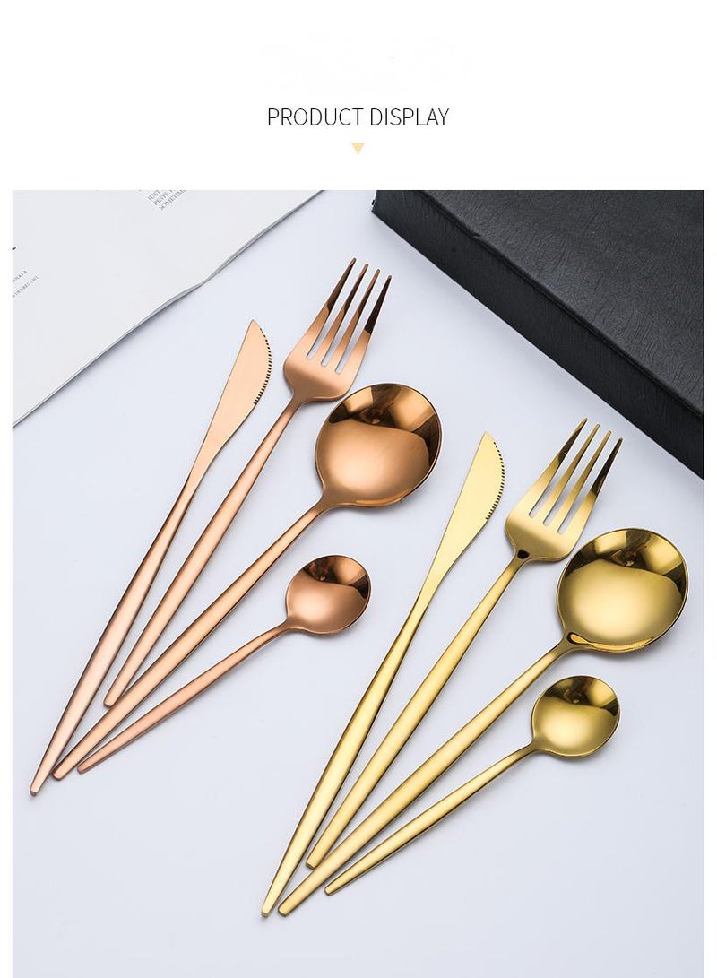 general 30-Piece Knife Fork Spoon Full Set Rose Gold - Image 2