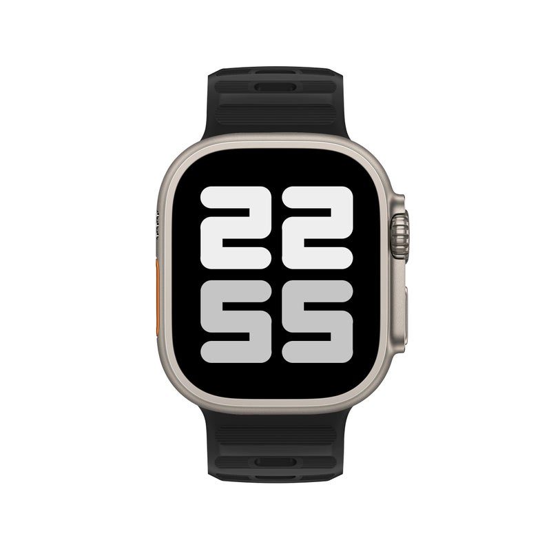 DONEGANI ELETTRONEO UC1 Sport Band for Apple Watch Bands Ultra 3 2 49mm, Series 11 10 46mm, 9 8 7 45mm 41mm, SE 6 5 4 44mm 40mm, 3 2 1 42mm 38mm Men Women iWatch, Strap Silicone, Black - Image 3