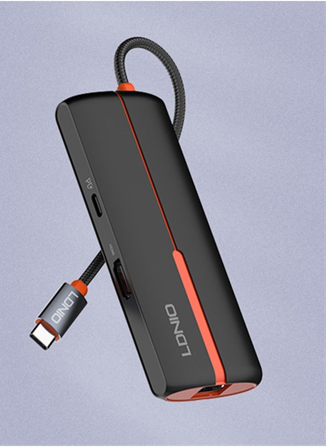 LDNIO 6 In 1 Usb C Dock Station Type c Adapter with HDMI RJ45 VGA Hub USB C Hub For PC  - Image 1